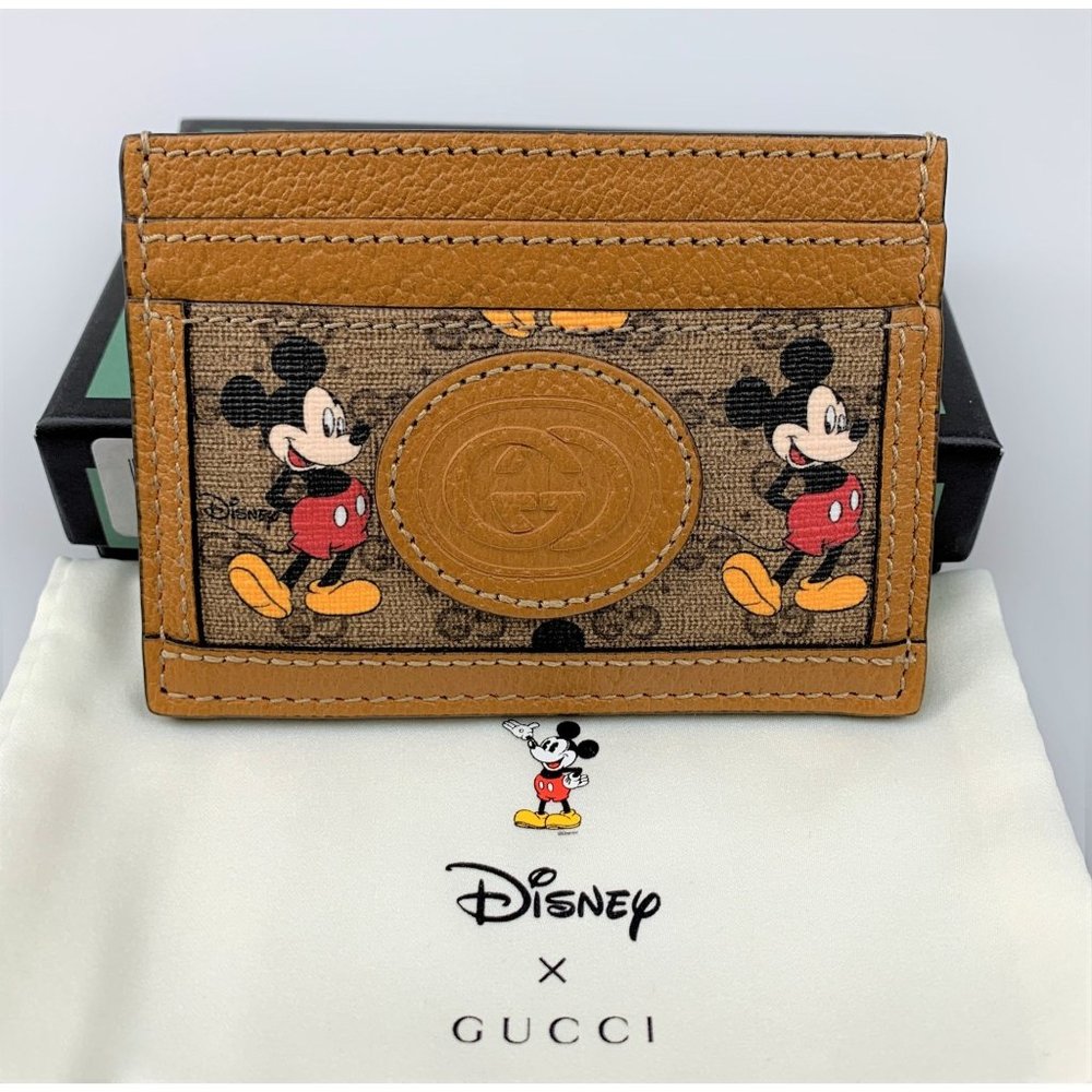 NIB Gucci Disney Cardholder In Brown